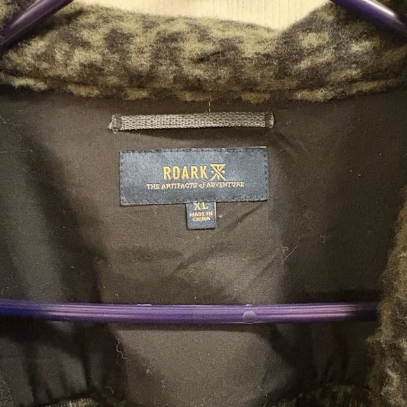 Roark Olive and Black Patterned Fleece Jacket - Picture 4 of 8